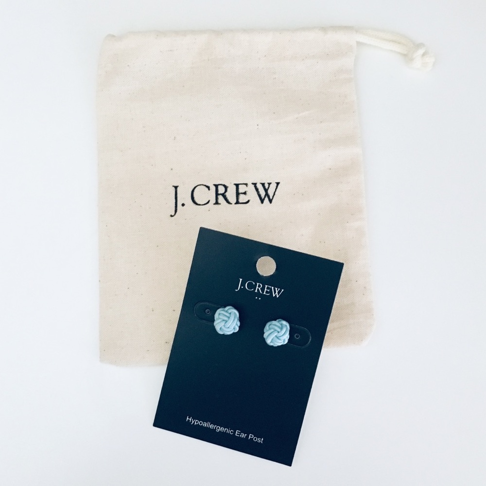 JCrew pastel blue knot stud earrings